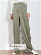 Women's high waist wide leg casual trousers