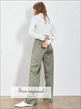 Women's high waist wide leg casual trousers