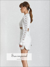 Women's lace embroidery butterfly sleeve mini dress