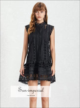 Women's lace off shoulder mini dress