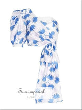 Women's off-shoulder puff sleeve printed crop top