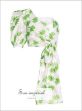 Women's off-shoulder puff sleeve printed crop top