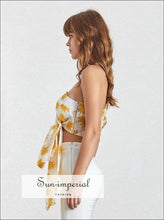 Women's off-shoulder puff sleeve printed crop top