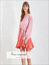 Women's pink tie-dye A-line mini dress