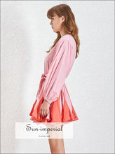Women's pink tie-dye A-line mini dress