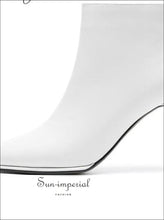Women's pointed high heel leather ankle boots