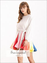 Women's rainbow tie-dye A-line mini dress