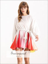 Women's rainbow tie-dye A-line mini dress