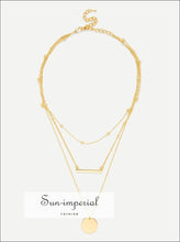 Women's round bar pendant link necklace