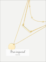 Women's round bar pendant link necklace