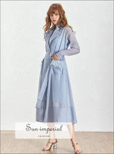 Women's sheer maxi coat dress with attached mini dress
