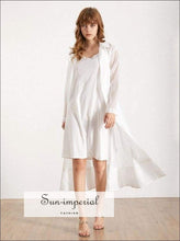 Women's sheer maxi coat dress with attached mini dress