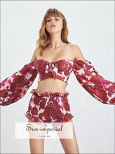 Women's tropical print 2-piece shorts set