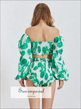 Women's tropical print 2-piece shorts set
