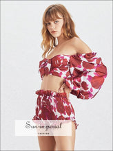 Women's tropical print 2-piece shorts set