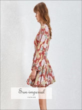 Women's tropical tie-dye A-line mini dress