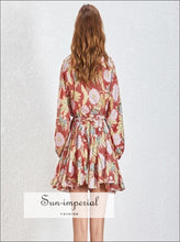 Women's tropical tie-dye A-line mini dress