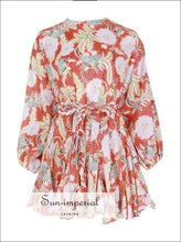 Women's tropical tie-dye A-line mini dress