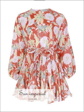 Women's tropical tie-dye A-line mini dress
