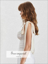 Women's vintage tie strap ruched cami top