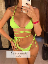 Wrap-String Triangle Bikini Set in Assorted Designs - Sun Imperial product photo 8