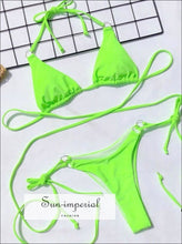 Wrap-String Triangle Bikini Set in Assorted Designs - Sun Imperial product photo 9