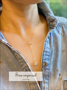 Gold Plated Superior Shine Drop Necklace Sun-Imperial United States