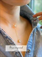 Gold Plated Superior Shine Drop Necklace Sun-Imperial United States