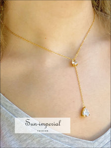 Gold Plated Superior Shine Drop Necklace Sun-Imperial United States