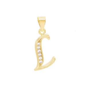 A-Z Initial Letter Pendant 14K Gold Filled Cubic Zirconia Figaro Chain Anklet 10" Set CZ Charm Foot Bracelet 2.4 mm Female Women Girl