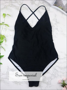 Swimwear High Cut One Piece Swimsuit Backless Swim Suit Black White Red Thong SUN-IMPERIAL United States