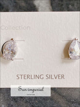 Teardrop Sterling Silver Stud Earrings Sun-Imperial United States