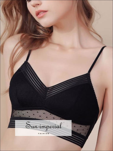 Thin Lace Bralette with Dots Mesh Low back detail SUN-IMPERIAL United States