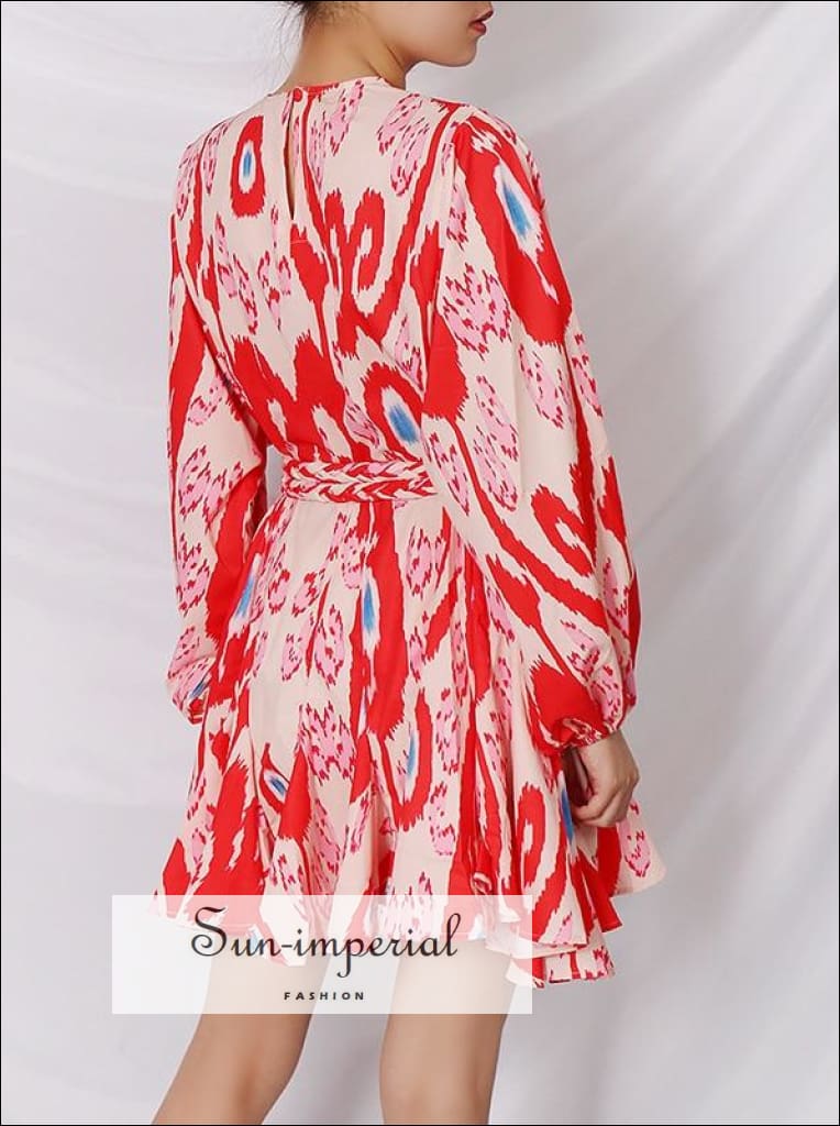 Sun-imperial - tia dress in pink splash