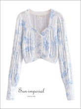 Tie-Dye Flower Print Cropped Cardigan - Sun Imperial (photo 2)