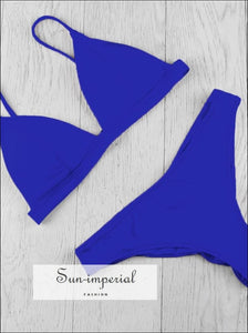 Tie High Leg Bikini Swimsuit - Blue bikini, bikini set, blue, hot swimwear SUN-IMPERIAL United States