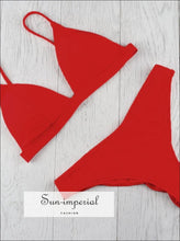 Tie High Leg Bikini Swimsuit - Red bikini, bikini set, hot red, swimwear SUN-IMPERIAL United States