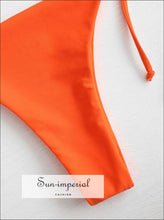Tie Underwire Balconette Bikini Set - Rosy Finch