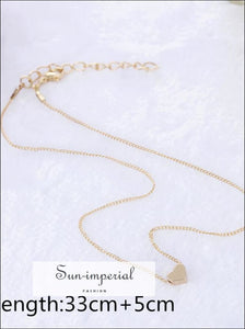 Tiny Heart Necklace for Women Short Chain Shape Pendant SUN-IMPERIAL United States