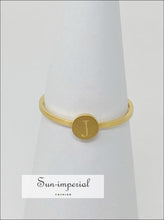 Gold Plated Tiny Initial Ring Sun-Imperial United States