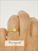 Gold Plated Tiny Disc Stackable Ring Sun-Imperial United States