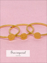 Gold Plated Tiny Disc Stackable Ring Sun-Imperial United States