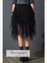 Tulle Skirts Elastic High Waist Mesh Tutu Pleated Midi Skirt SUN-IMPERIAL United States