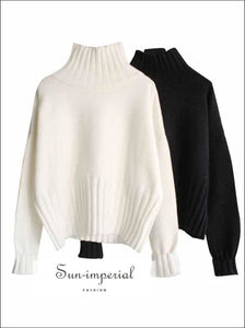 Turtleneck Sweater for Women Pullover High Elasticity Knitted Ribbed Slim Jumper