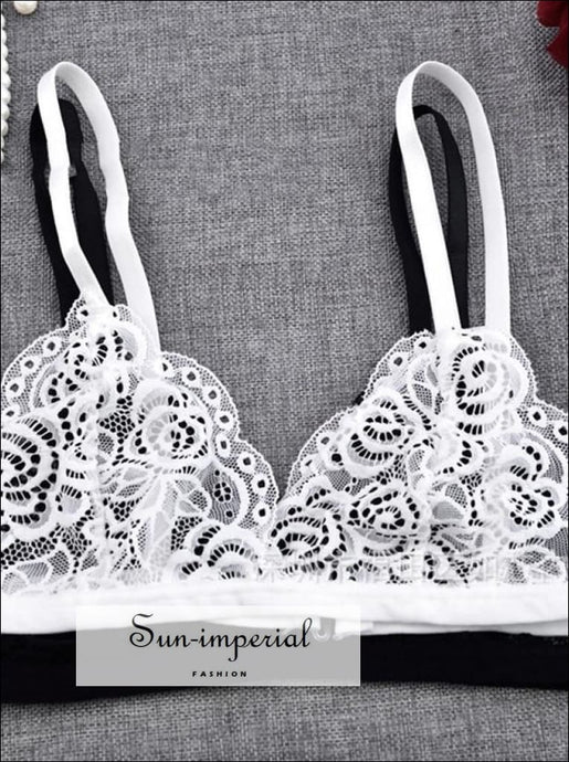 Ultra thin Sexy Floral Lace Bras for Women Transparent Wireless Bralette Bralette, vintage style SUN-IMPERIAL United States