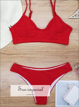 Underwire High Leg Bikini Swimsuit - Red bikini, bikini set, hot red, swimwear SUN-IMPERIAL United States