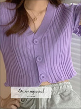 V-Neck Cropped Cardigan Top - Sun Imperial (photo 8)