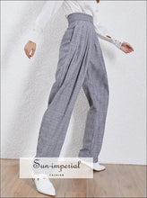 Valentina Pants - Plaid Women’s Harem High Waist Pockets Zipper Ankle-length Pant Pant, Casual, Waist, Zippe, vintage SUN-IMPERIAL United 