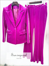Velvet blazer and flare pants suit set - Sun Imperial (photo 12)