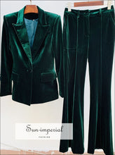 Velvet blazer and flare pants suit set - Sun Imperial (photo 2)